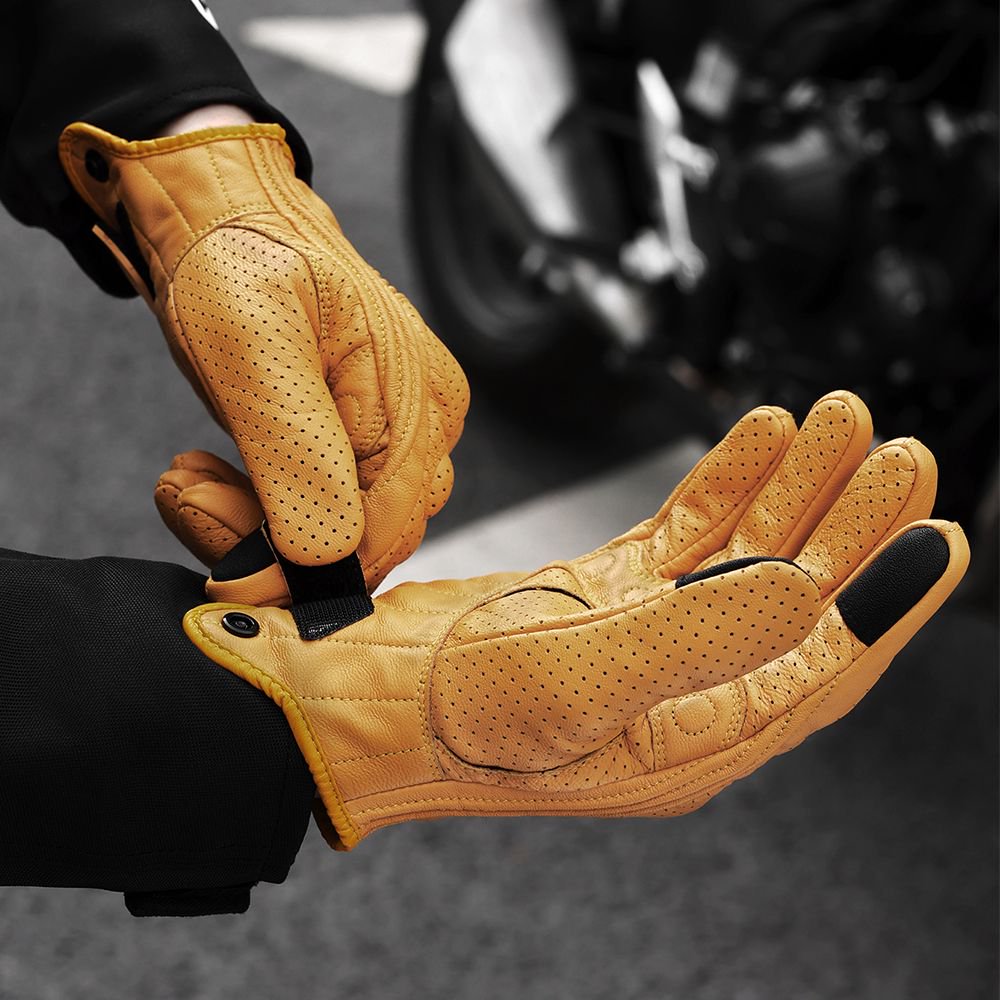 Horse Riding Glove - Motorcycle Gloves Summer Breathable Leather Motocross