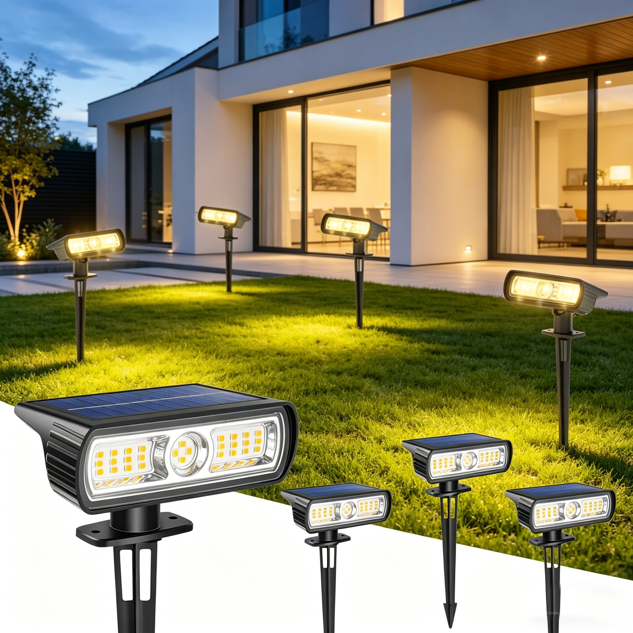 Outdoor Spotlight - 4 Pack Solar Landscape Spot Lights