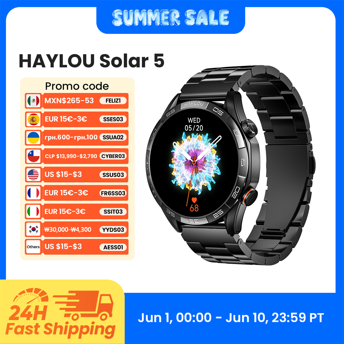 HAYLOU Solar 5 Voice Calling S - Outdoor Sport Smart Watch recension och pris