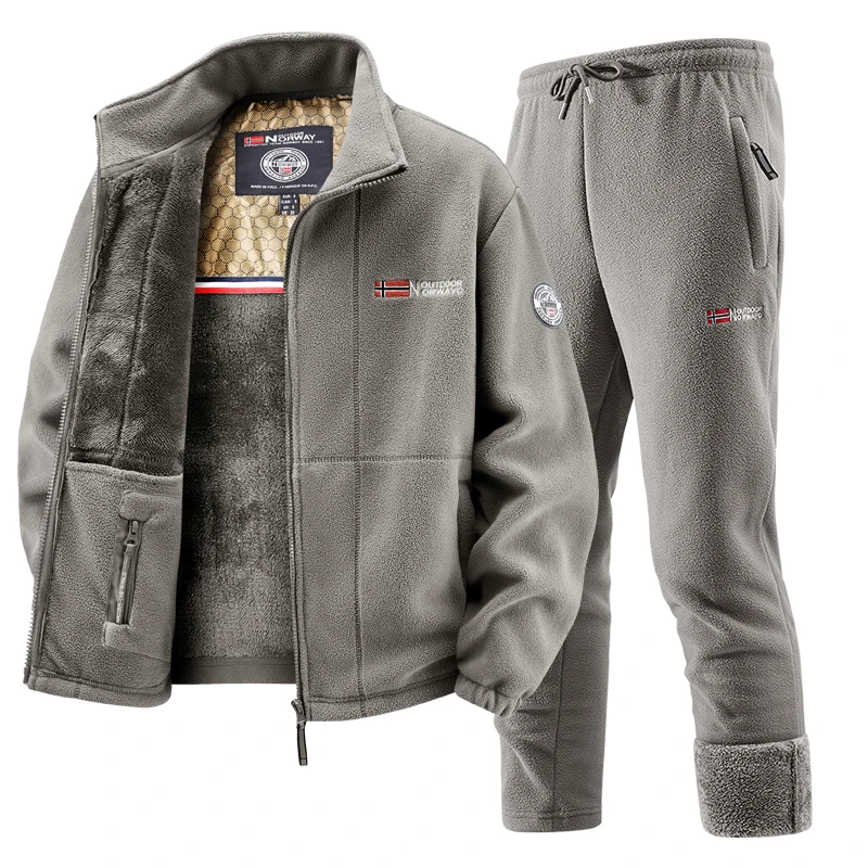 Mens Winter Fleece Tracksuit S - Outdoor Sport Winter Jacket recension och pris