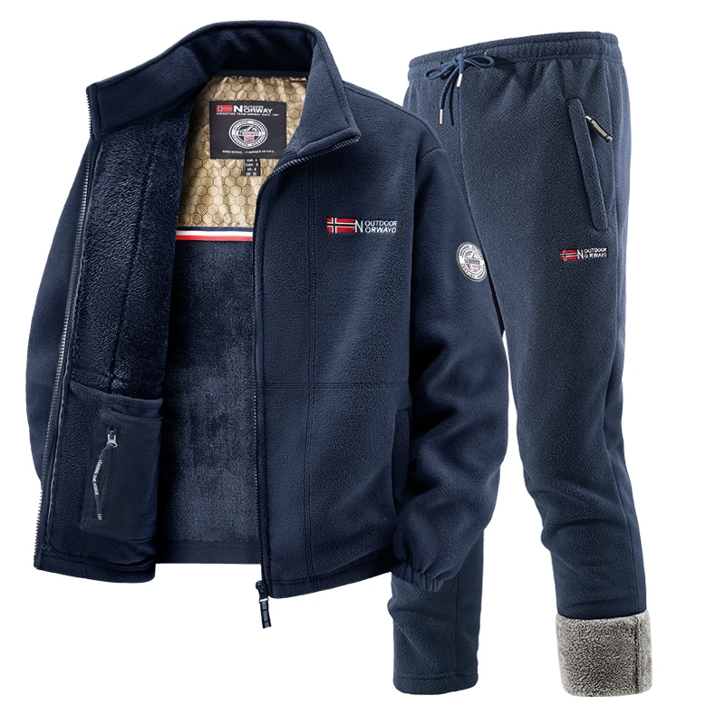 Mens Winter Fleece Tracksuit S - Outdoor Sport Winter Jacket recension och pris
