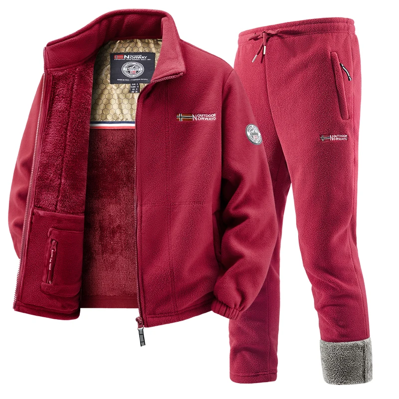 Mens Winter Fleece Tracksuit S - Outdoor Sport Winter Jacket recension och pris