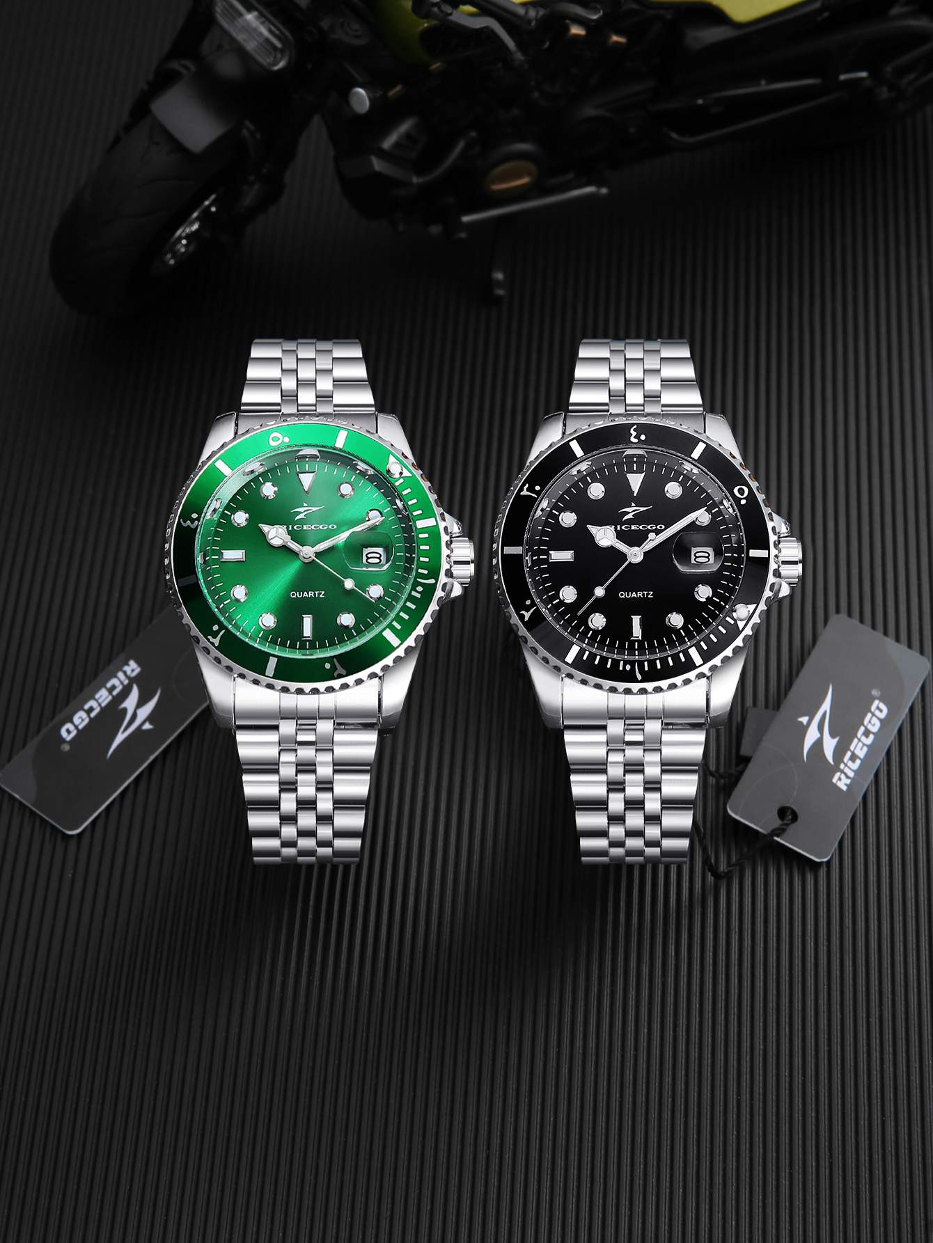 RICECGO Men's Steel Strip Quar - Outdoor Sport Smart Watch recension och pris