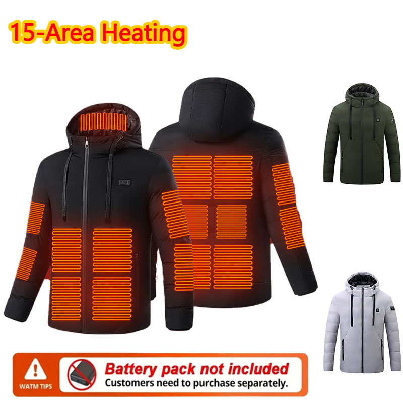 15 Area Heated Winter Hooded J - Outdoor Sport Winter Jacket recension och pris