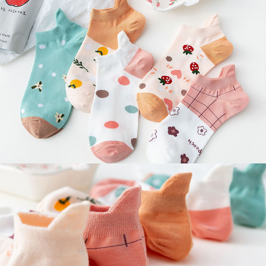 5 Pairs/Lot Cute Candy Socks W - Outdoor Sport Hose recension och pris