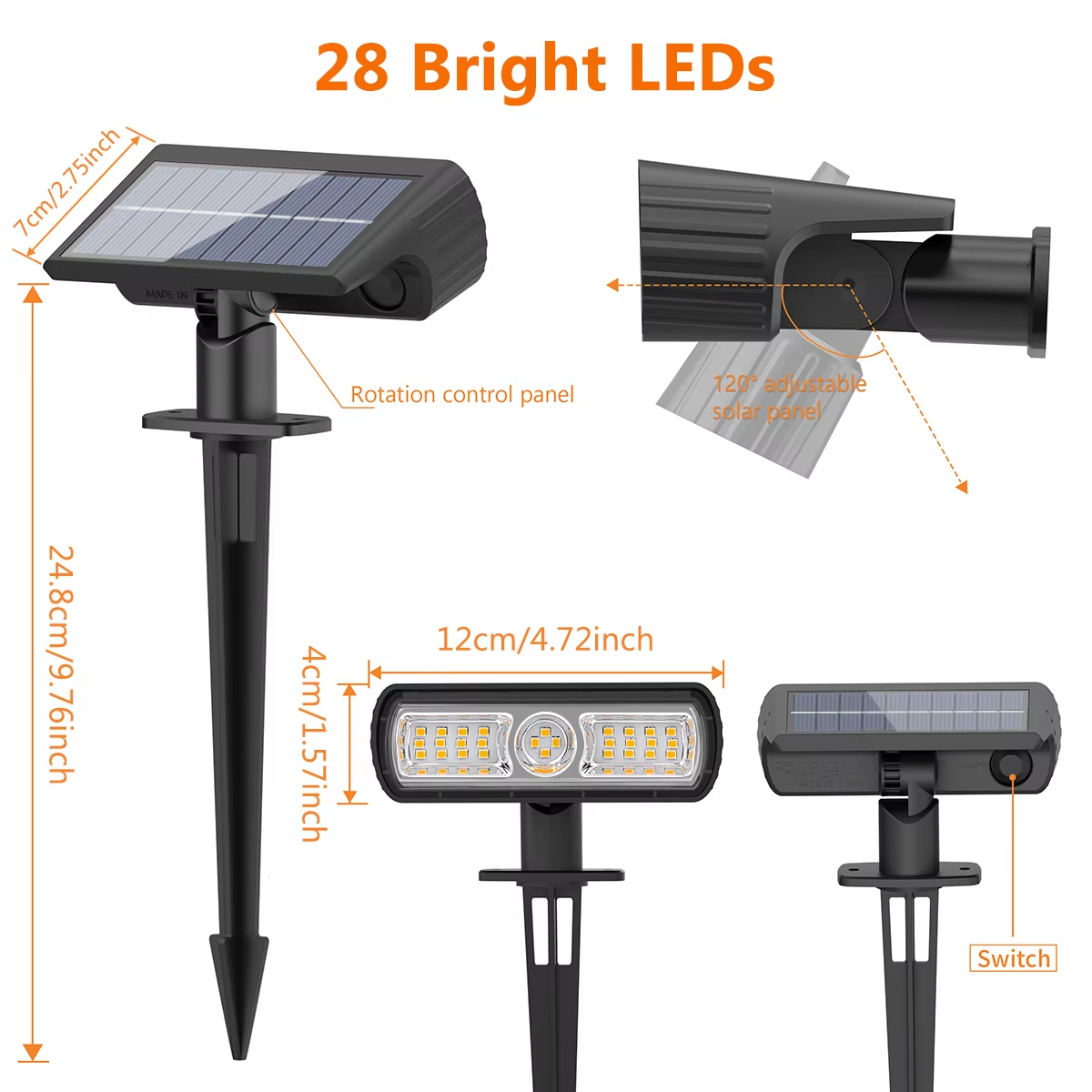 4 Pack Solar Landscape Spot Li - Outdoor Spotlight recension och pris