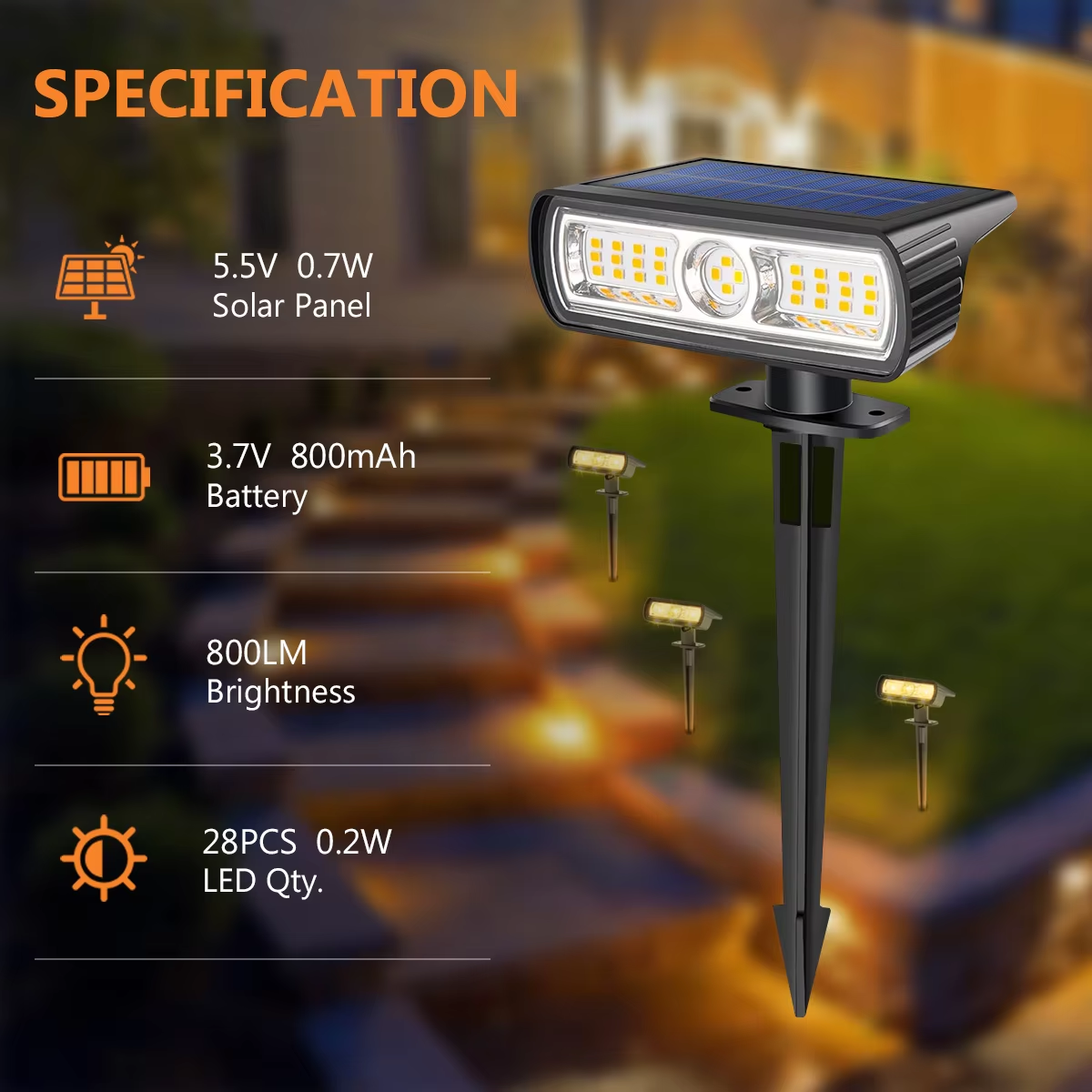4 Pack Solar Landscape Spot Li - Outdoor Spotlight recension och pris