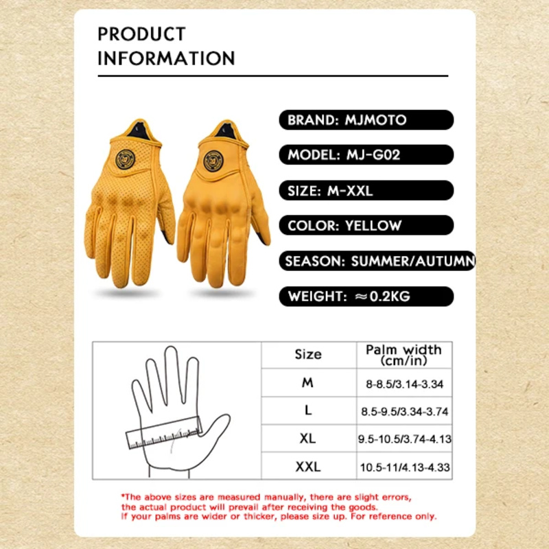 MJMOTO New Yellow Retro Motorc - Horse Riding Glove recension och pris